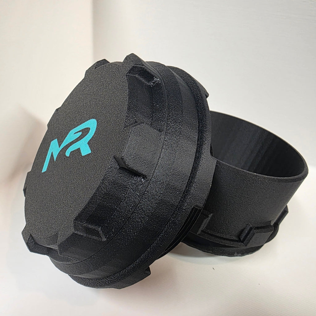 Heavy-duty diesel / Propex heater port and cap set for installation on expedition truck campers.