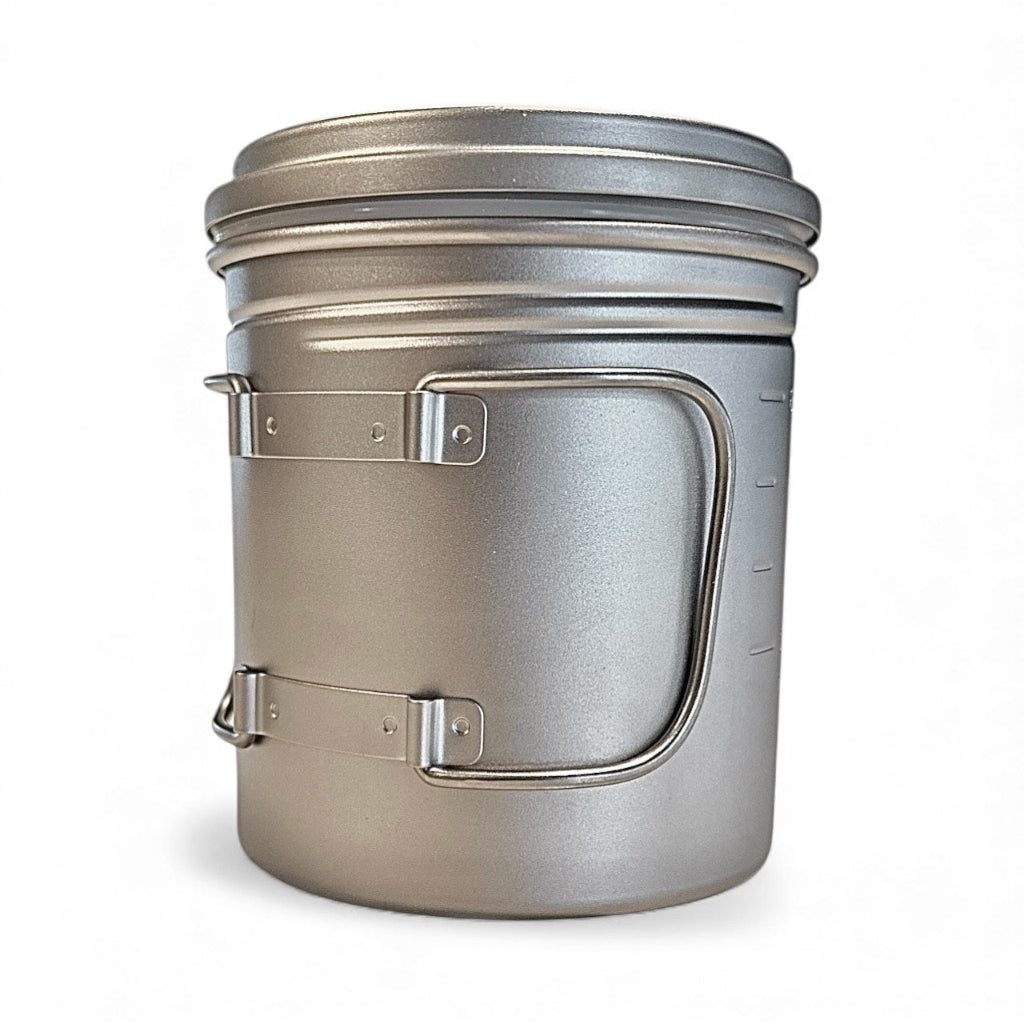 Silver imug with handle on a white background