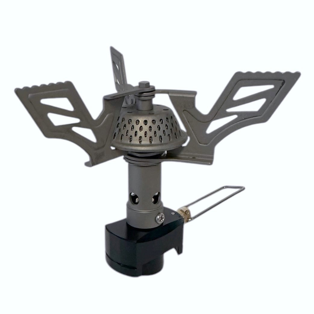 Portable camping stove with a white background