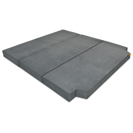 Gray folding mat on a white background