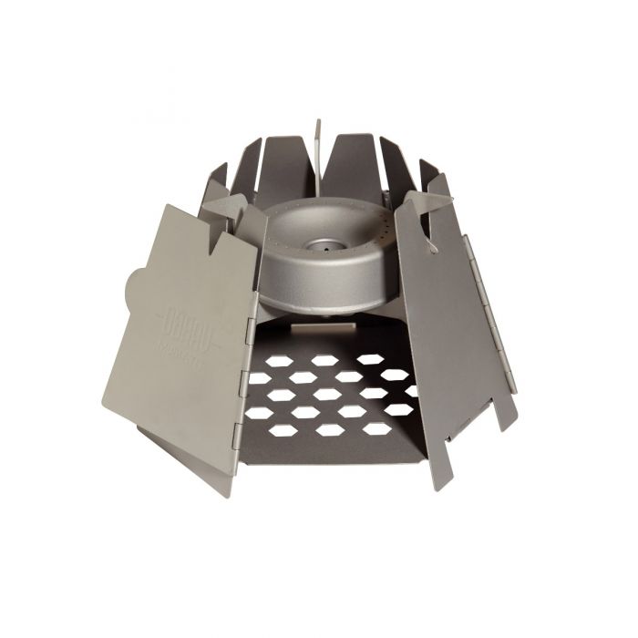 Metallic stove burner on a white background