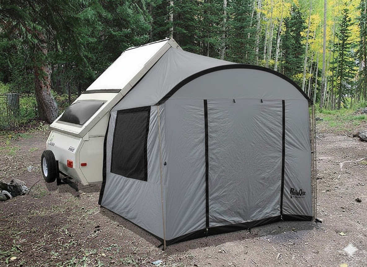 A-Frame Trailer Side Tent for Aliner Chalet Rockwood Jayco 12 Foot and 15 Foot Box Sizes
