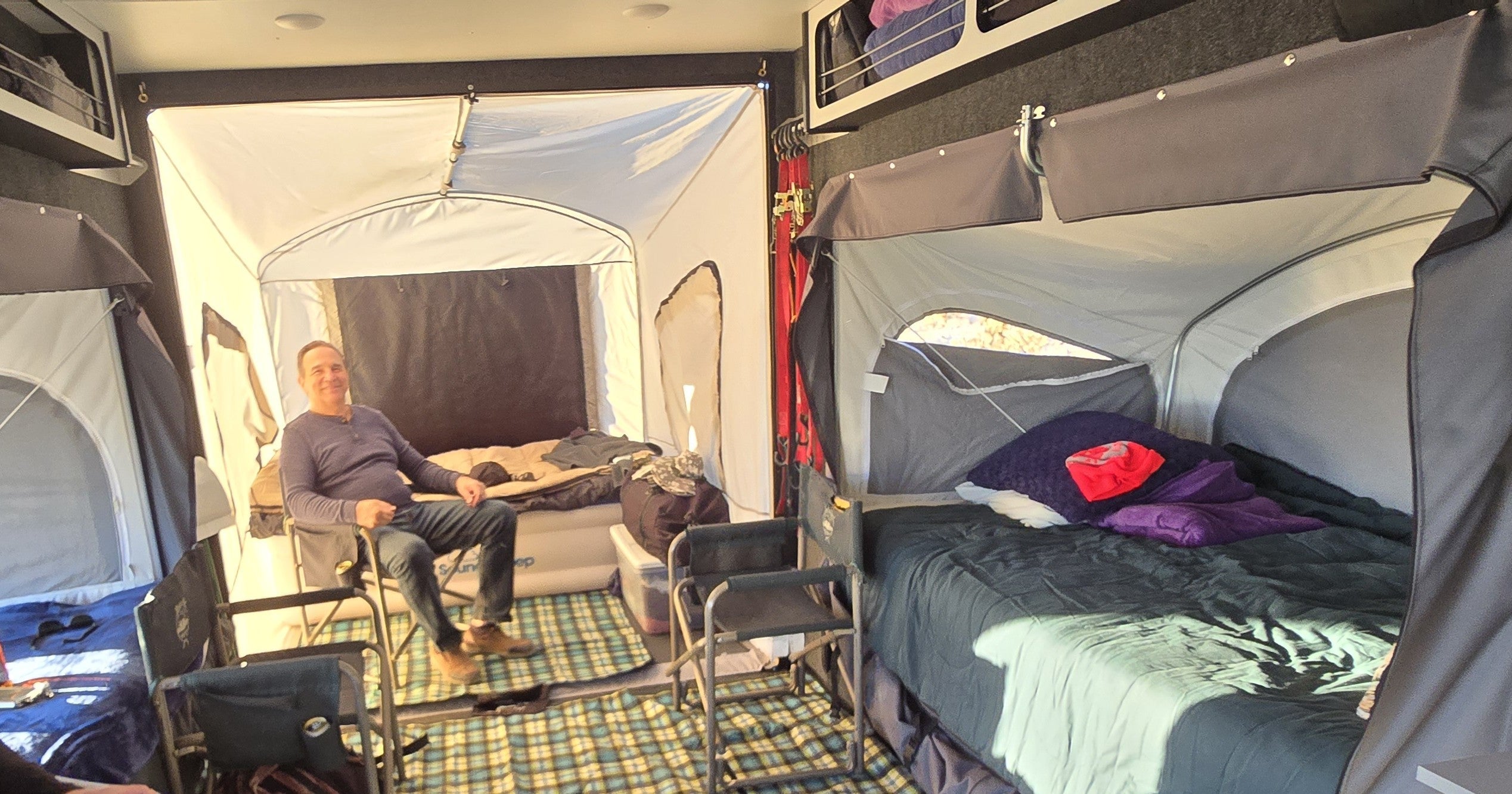 Toy Hauler Patio Ramp Tent by PahaQue for Intech Discover Trailers
