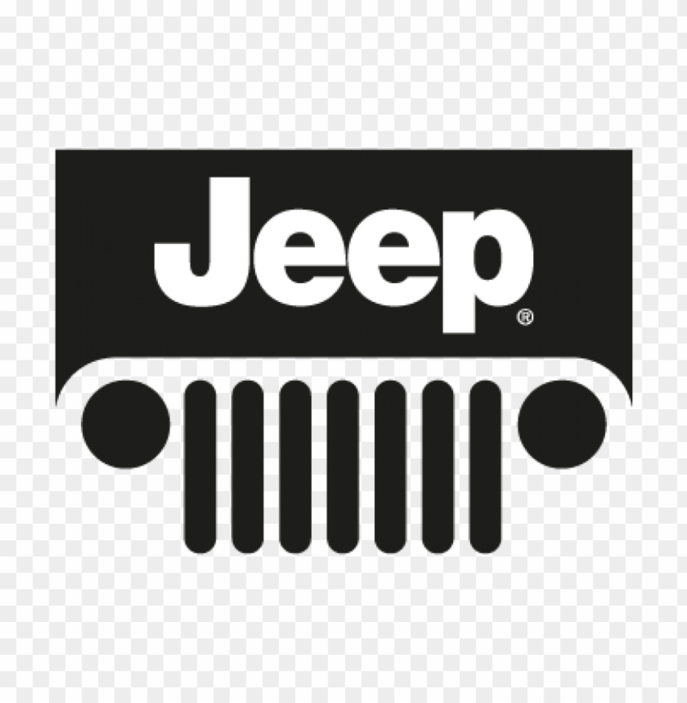 Jeep logo with black background and white text