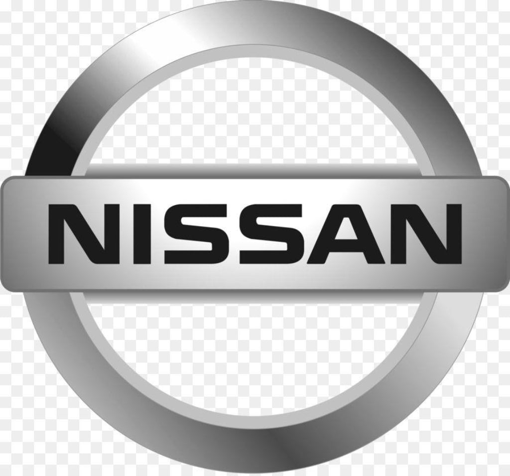 Nissan logo in silver and black on a transparent background